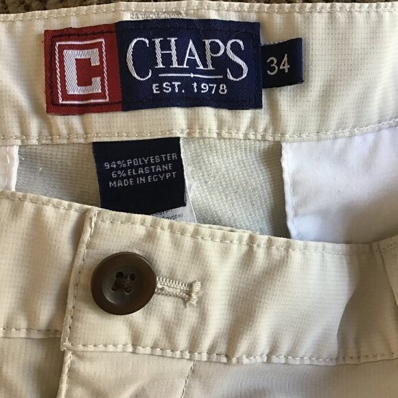 CHAPS CARGO SHORTS BEIGE SIZE 34 - Picture 4 of 7